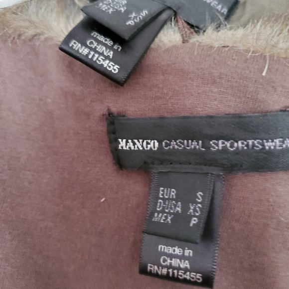 MANGO Olive Green Military Jacket + Faux Fur Vest - Picture 4 of 15